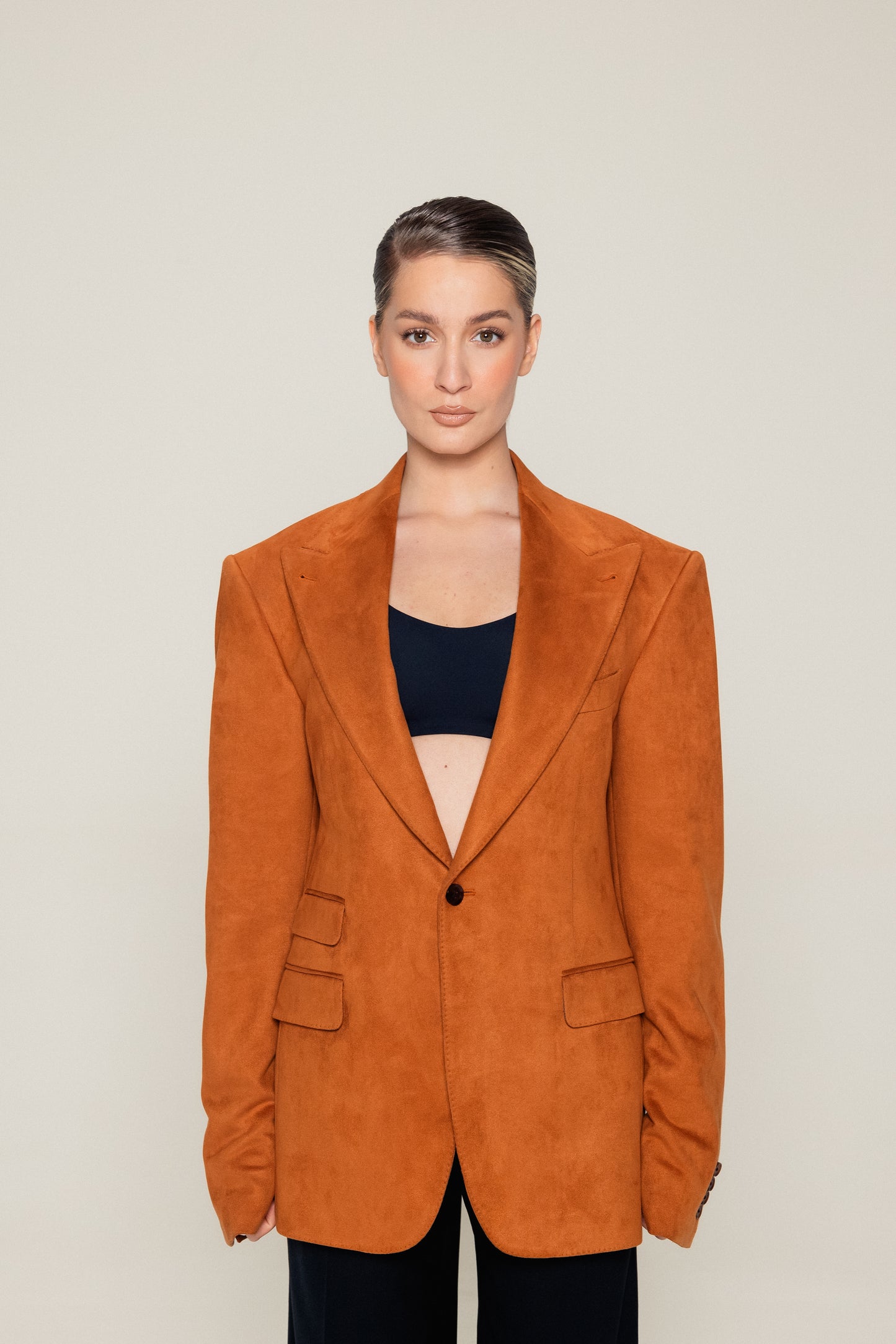 Oversized Tailored Suede Blazer