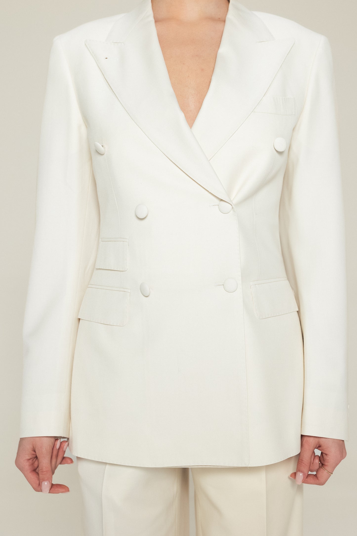 Off-white Double-breasted Half Canvas Blazer