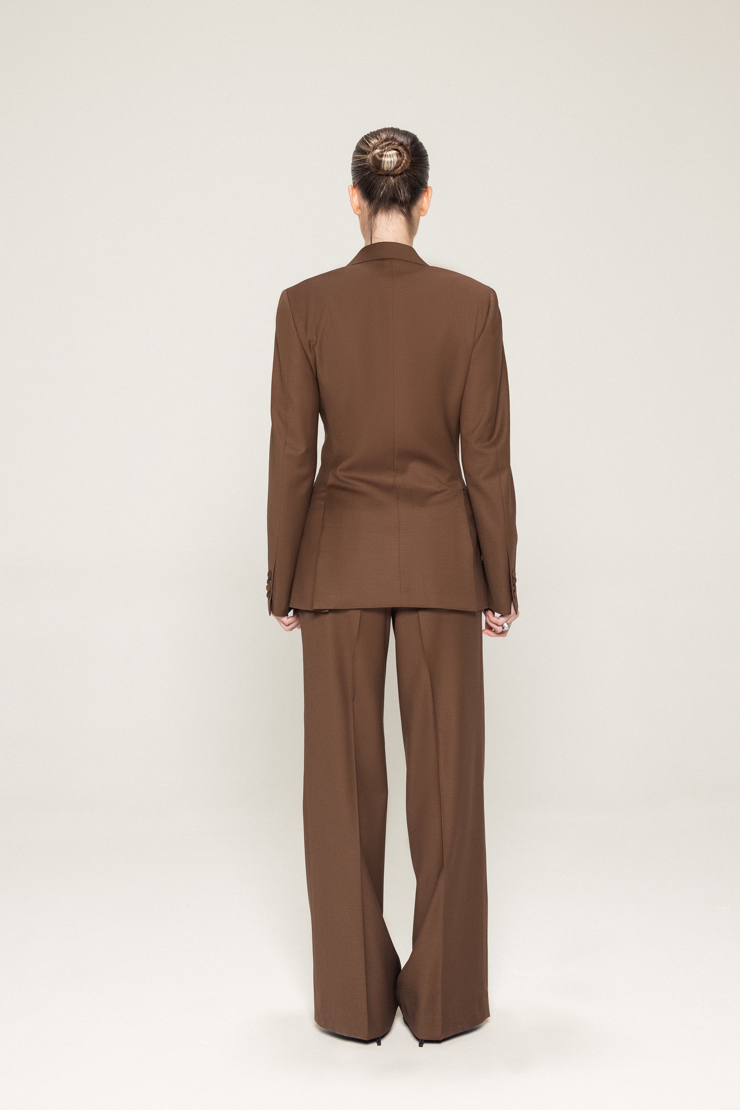 Brown Double Breasted Half Canvas Suit