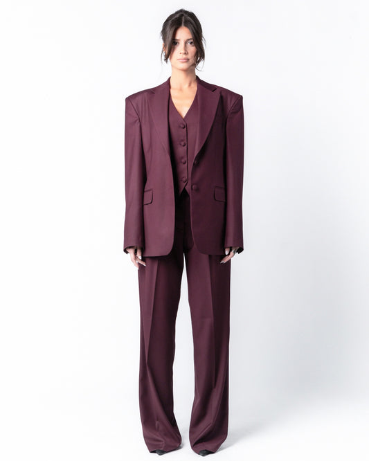 Vice - Burgundy Three Pieces Suit