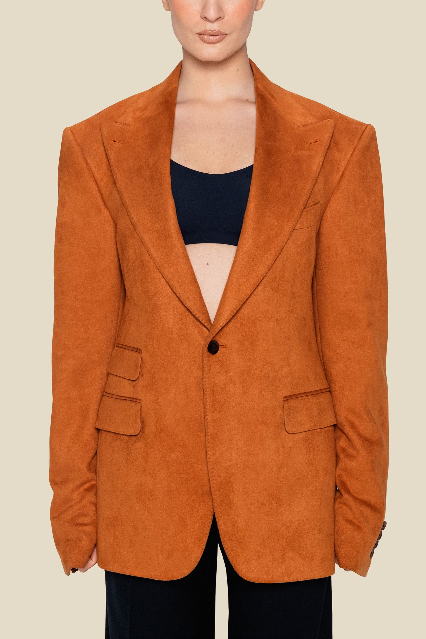 Oversized Tailored Suede Blazer